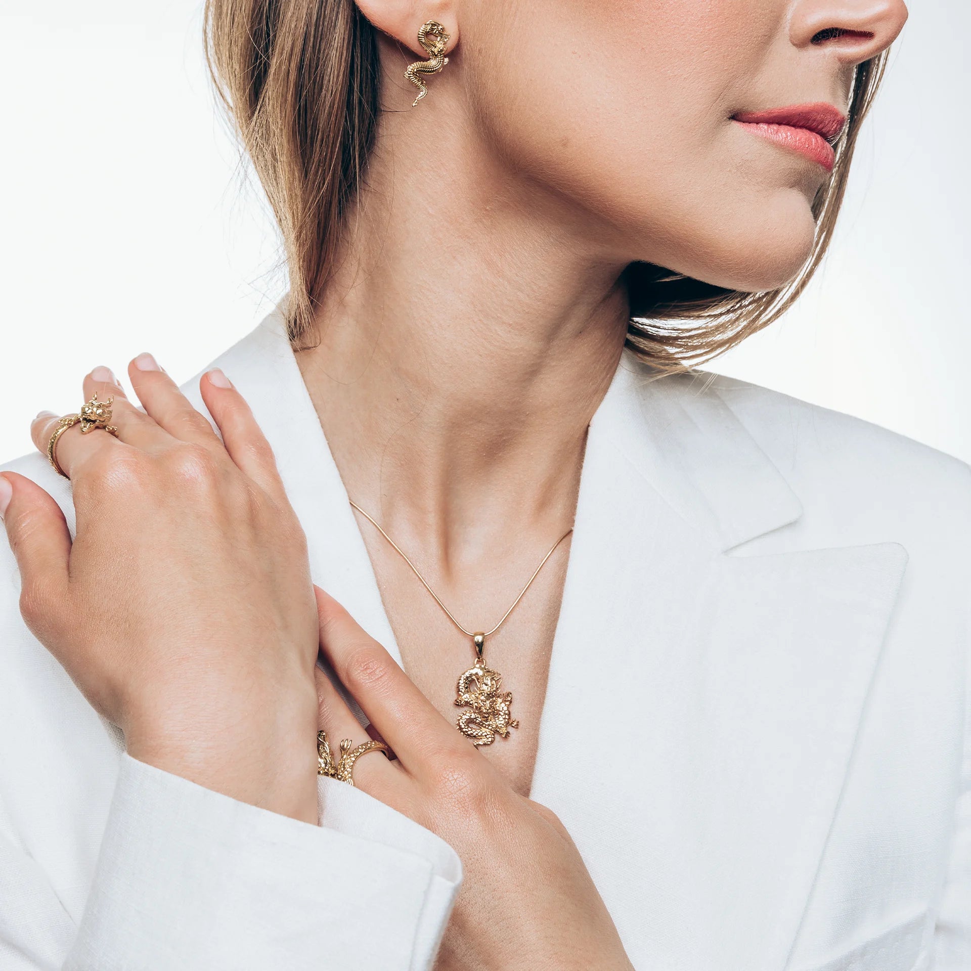 Zawieszka DRAGON srebrna pozłacana