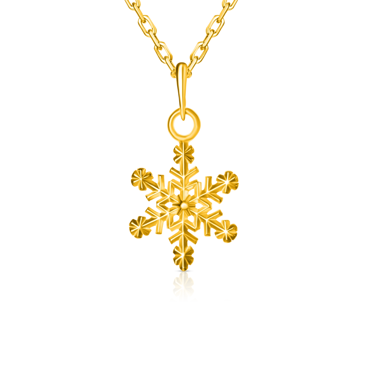 Zawieszka śnieżynka SNOWFLAKE srebrna pozłacana