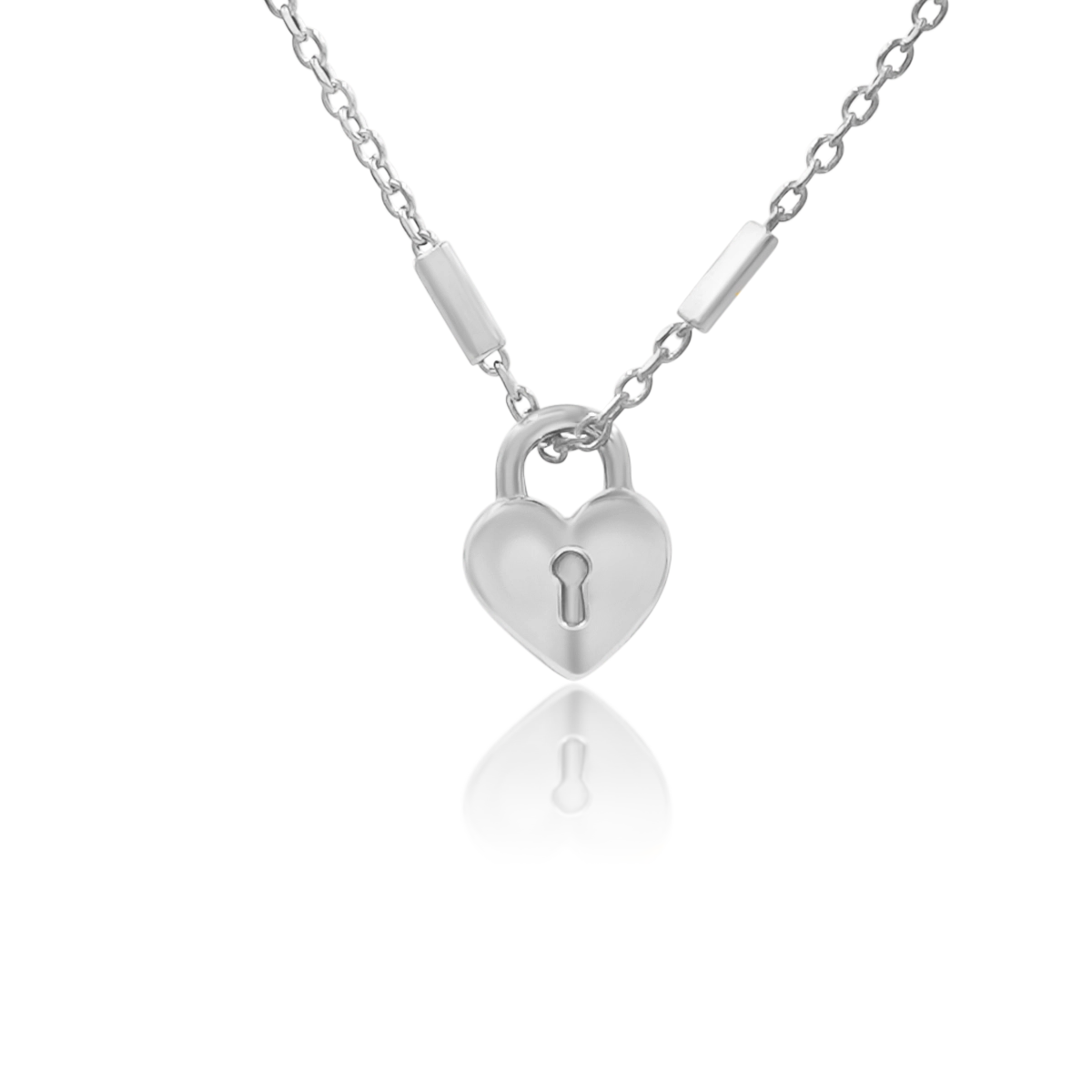Naszyjnik LOCK srebrny - zawieszka i łańcuszek