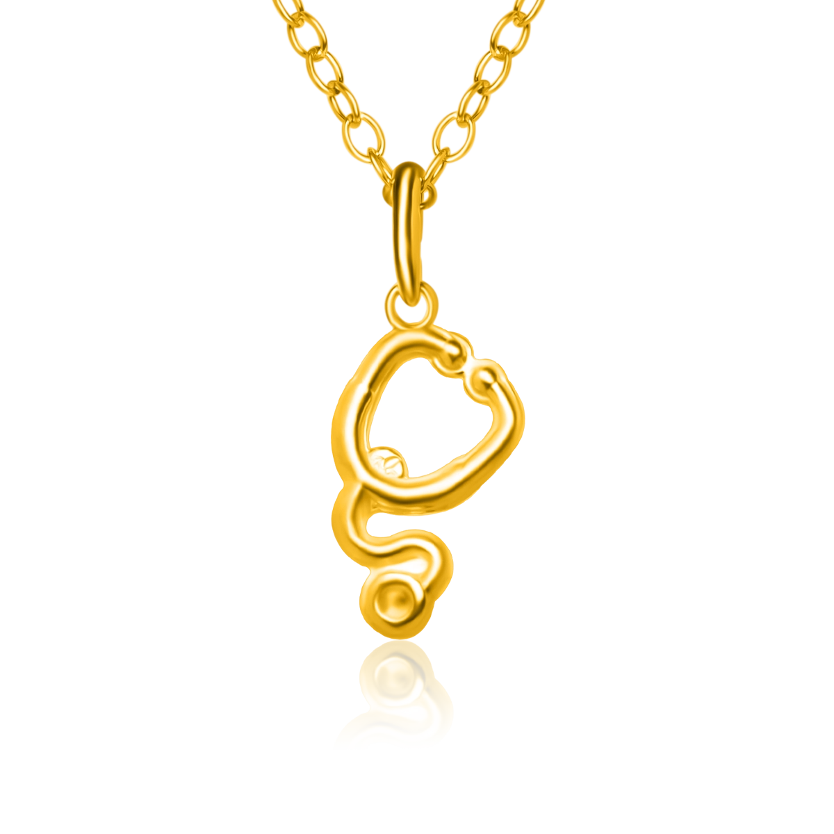 Zawieszka stetoskop srebrna pozłacana