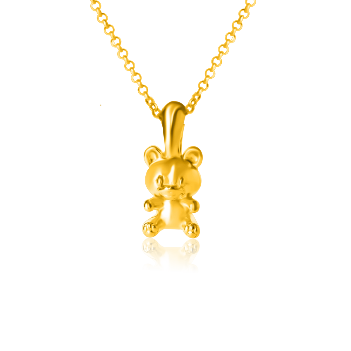 Zawieszka miś TEDDY srebrna pozłacana