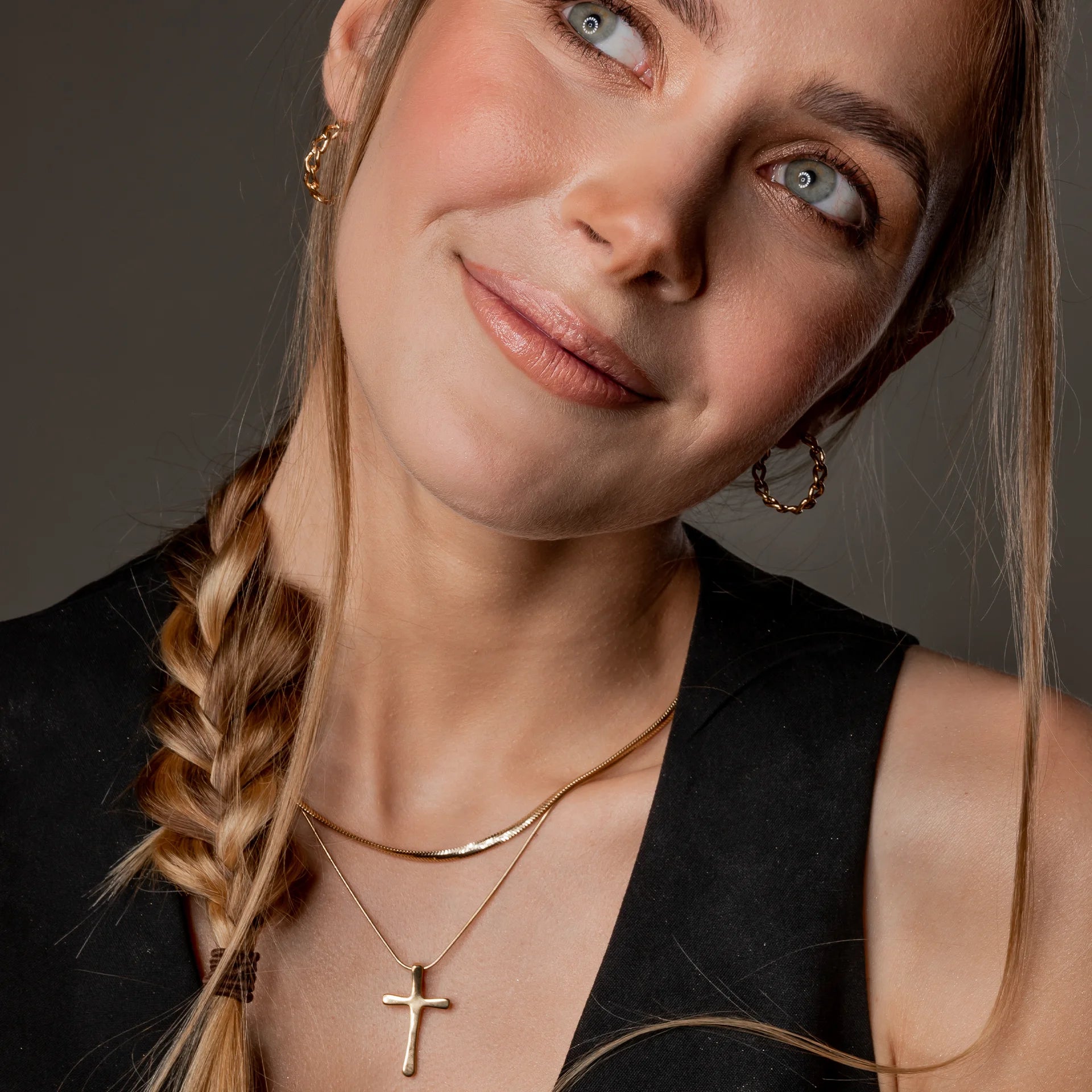 Kolczyki KATE srebrne pozłacane na różowo