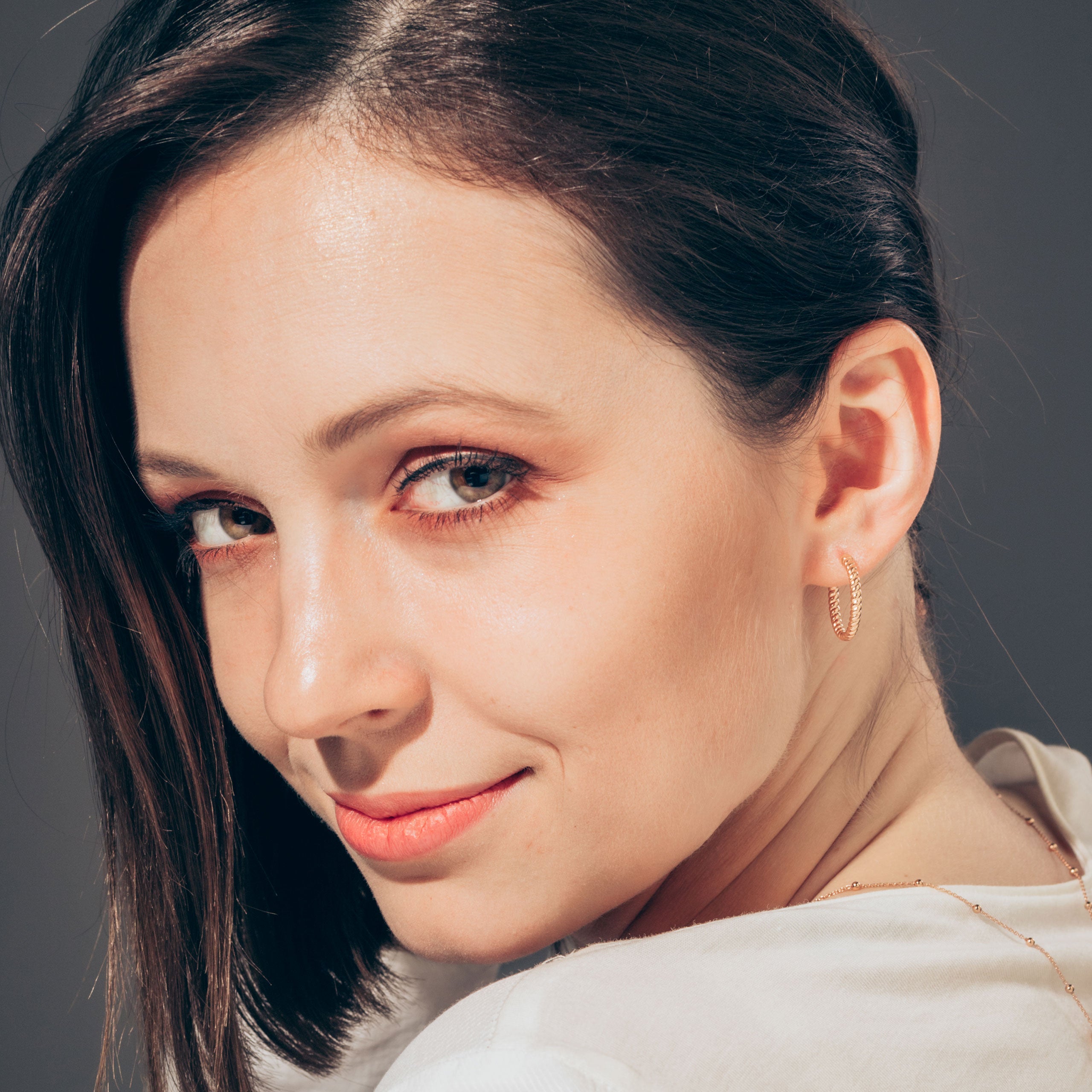 Kolczyki HELISA II srebrne pozłacane na różowo