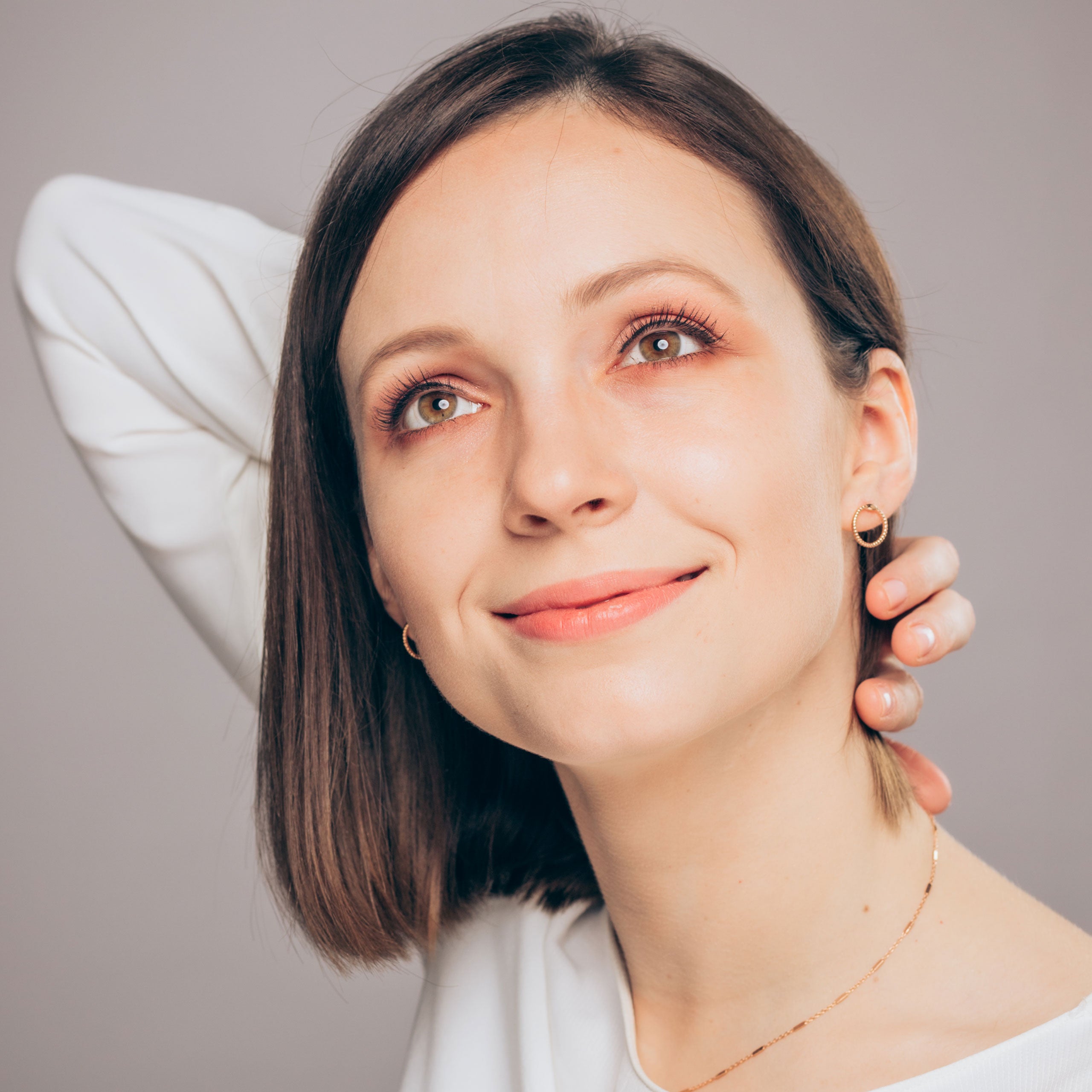 Kolczyki HELISA srebrne pozłacane na różowo