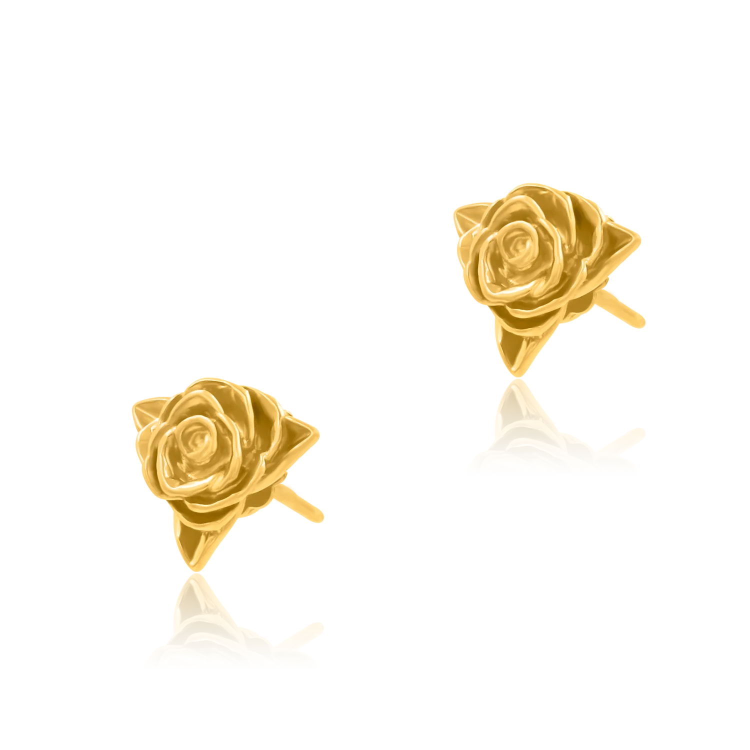 Kolczyki róże ROSE srebrne pozłacane